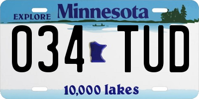 MN license plate 034TUD