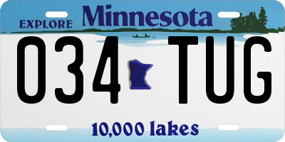 MN license plate 034TUG
