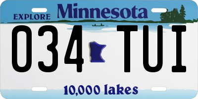 MN license plate 034TUI
