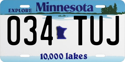 MN license plate 034TUJ