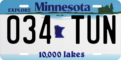 MN license plate 034TUN