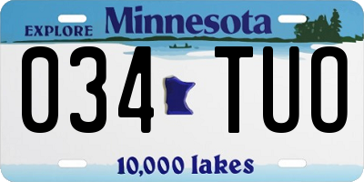 MN license plate 034TUO