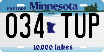 MN license plate 034TUP