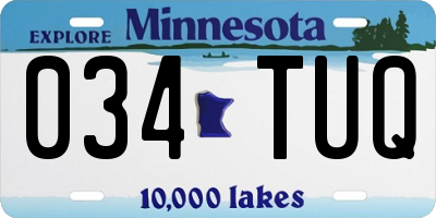 MN license plate 034TUQ