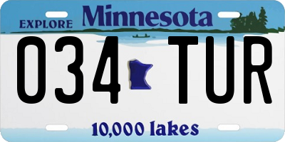 MN license plate 034TUR