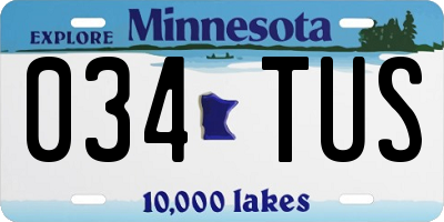 MN license plate 034TUS