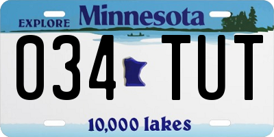 MN license plate 034TUT