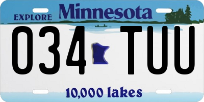 MN license plate 034TUU
