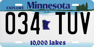 MN license plate 034TUV
