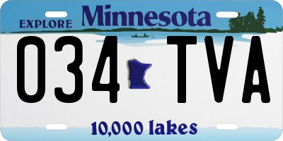 MN license plate 034TVA