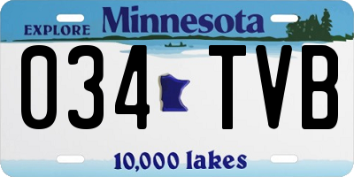 MN license plate 034TVB