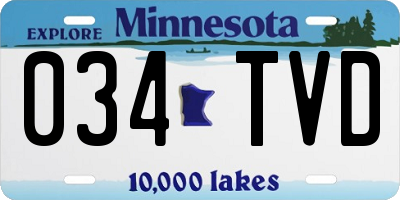 MN license plate 034TVD