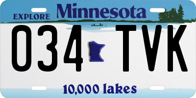MN license plate 034TVK