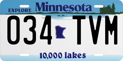 MN license plate 034TVM