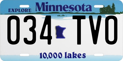 MN license plate 034TVO