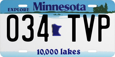 MN license plate 034TVP