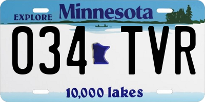 MN license plate 034TVR