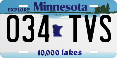 MN license plate 034TVS