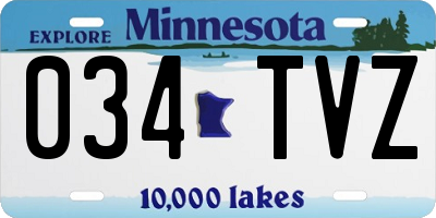 MN license plate 034TVZ