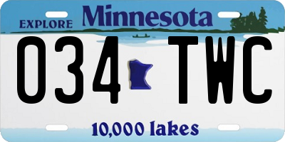 MN license plate 034TWC