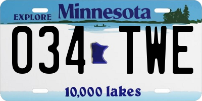 MN license plate 034TWE