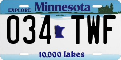 MN license plate 034TWF