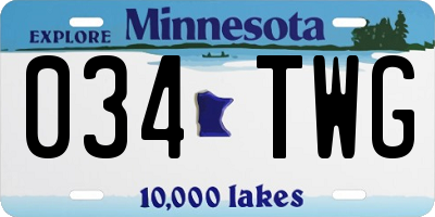 MN license plate 034TWG