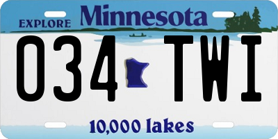 MN license plate 034TWI