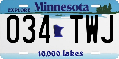 MN license plate 034TWJ
