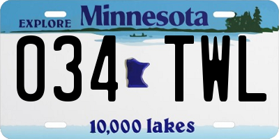 MN license plate 034TWL