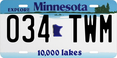 MN license plate 034TWM