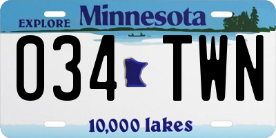 MN license plate 034TWN