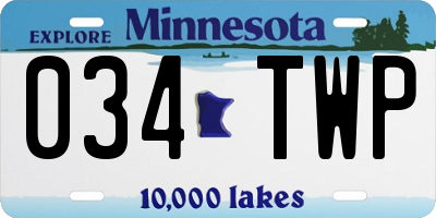 MN license plate 034TWP