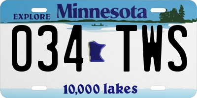 MN license plate 034TWS