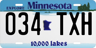 MN license plate 034TXH