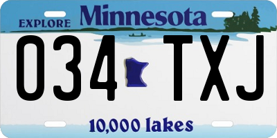 MN license plate 034TXJ