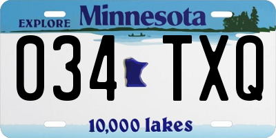 MN license plate 034TXQ