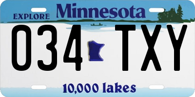 MN license plate 034TXY