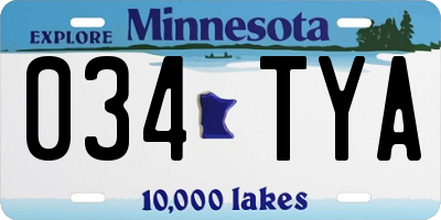 MN license plate 034TYA