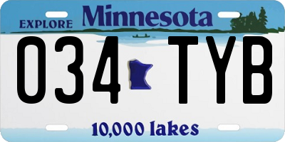 MN license plate 034TYB