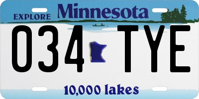 MN license plate 034TYE