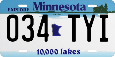 MN license plate 034TYI