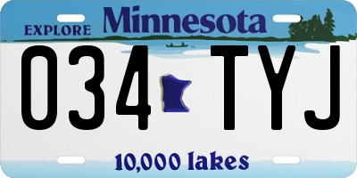 MN license plate 034TYJ