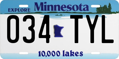 MN license plate 034TYL