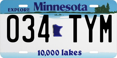 MN license plate 034TYM