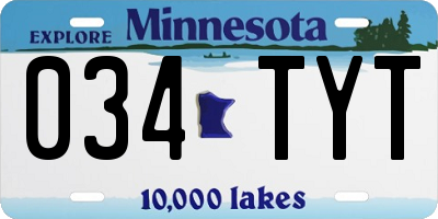 MN license plate 034TYT