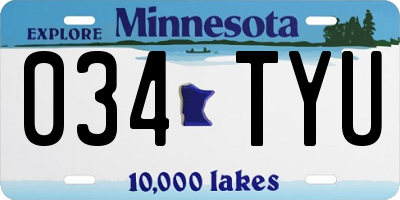 MN license plate 034TYU