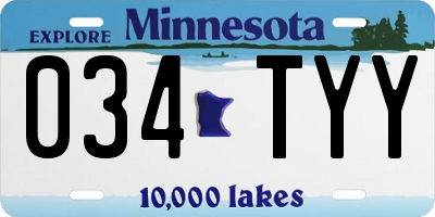 MN license plate 034TYY