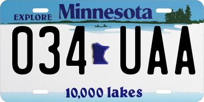 MN license plate 034UAA