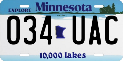 MN license plate 034UAC